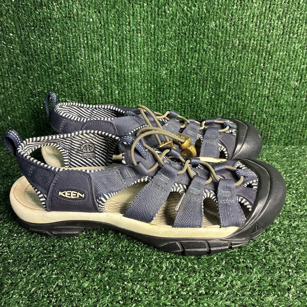 KEEN Whisper Waterproof Bungee Strap Outdoor Sport Sandals Navy Blue Womens 11
